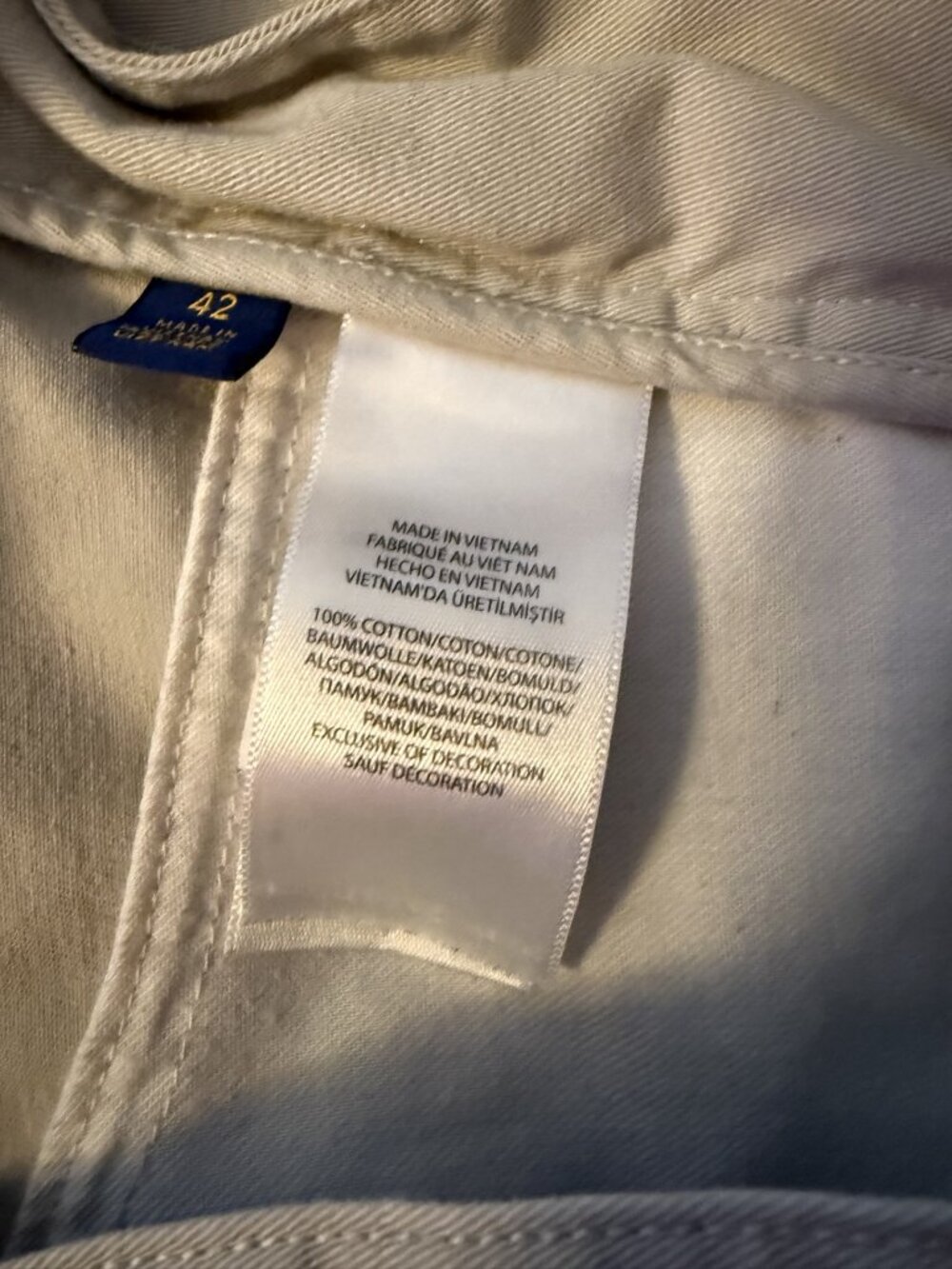 Polo Ralph Lauren Mens Classic Tan Khaki Chino Shorts Cotton Twill Flat Front 42 - Picture 9 of 13